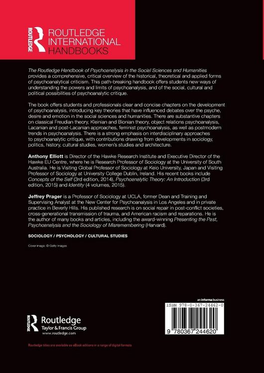 Produktbild: The Routledge Handbook of Psychoanalysis in the Social Sciences and Humanities