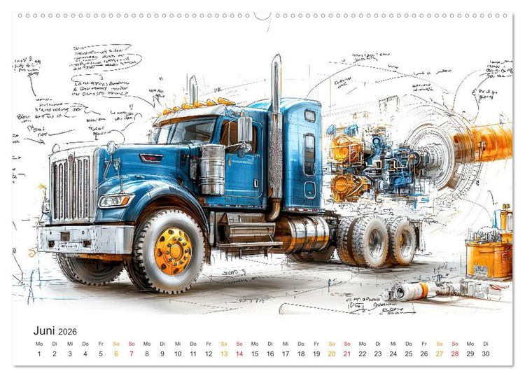 Produktbild: Trucks - Design Studien (hochwertiger Premium Wandkalender 2026 DIN A2 quer), Kunstdruck in Hochglanz