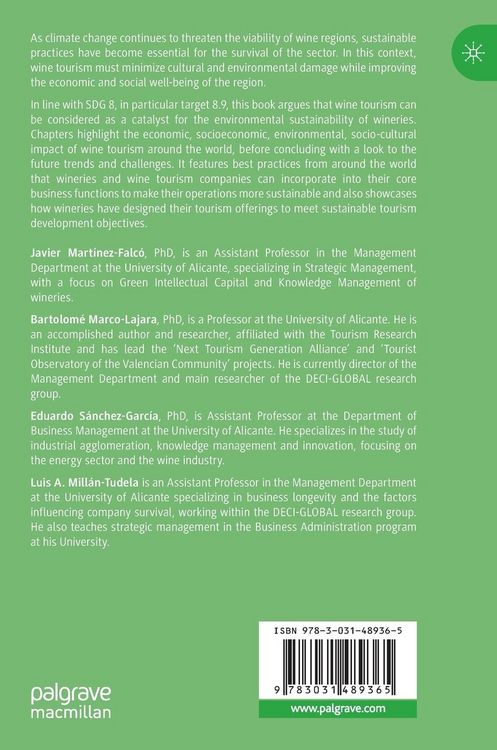 Produktbild: Wine Tourism and Sustainability