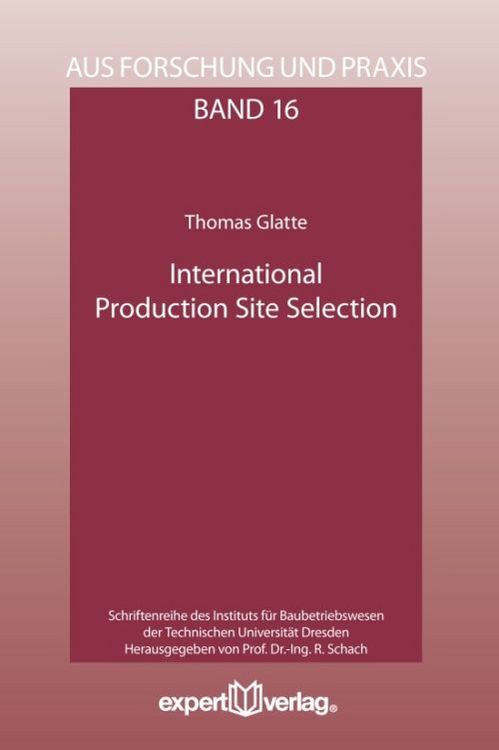 Produktbild: International Production Site Selection