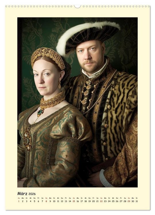 Produktbild: Mittelalter Portraits. Inspiriert vom K&ouml;nigshaus der Tudors (Wandkalender 2026 DIN A2 hoch), CALVENDO Monatskalender