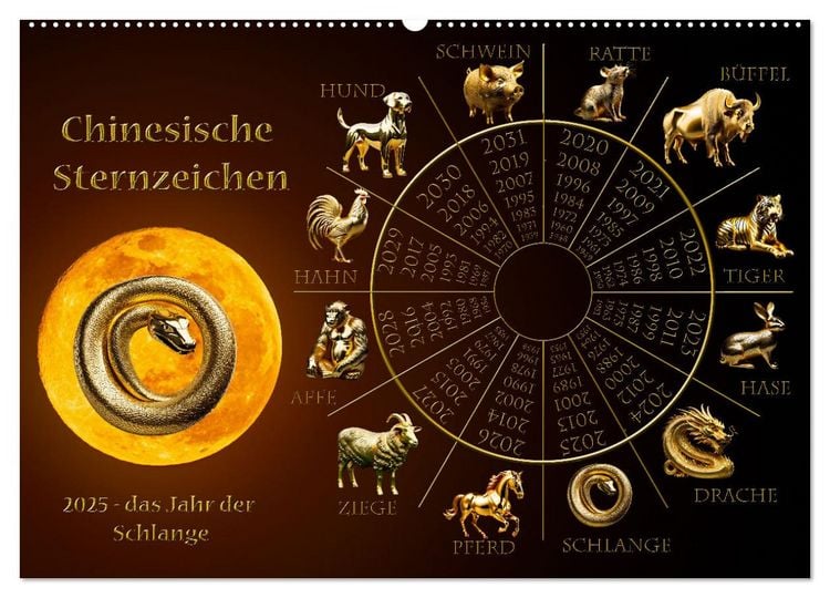 Produktbild: Chinesische Sternzeichen (Wandkalender 2026 DIN A2 quer), CALVENDO Monatskalender