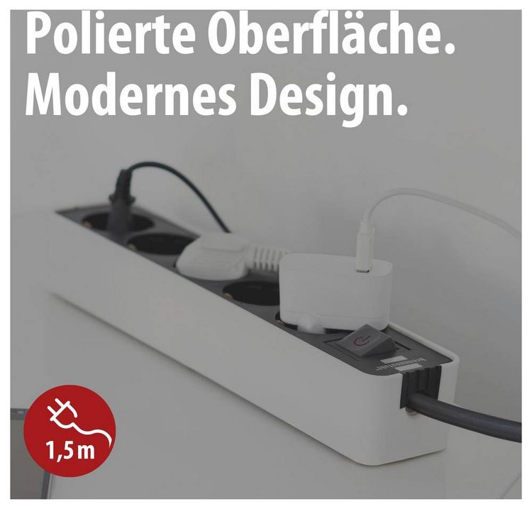 Produktbild: Brennenstuhl 1153250020 Steckdosenleiste mit Schalter 5fach Wei&szlig;, Schwarz Schutzkontakt 1 St.