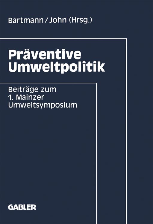Produktbild: Pr&auml;ventive Umweltpolitik