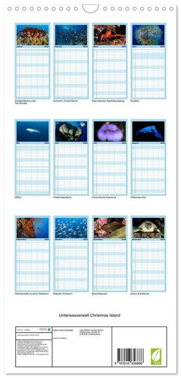 Produktbild: Familienplaner 2026 - Unterwasserwelt Christmas Island mit 5 Spalten (Wandkalender, 21 x 45 cm) CALVENDO