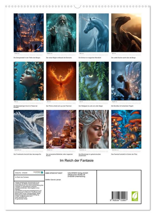 Produktbild: Im Reich der Fantasie (hochwertiger Premium Wandkalender 2026 DIN A2 hoch), Kunstdruck in Hochglanz