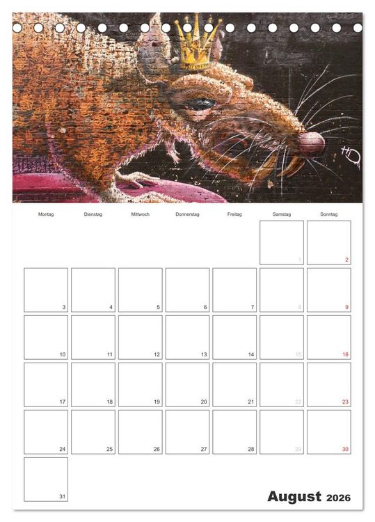 Produktbild: GRAFFITI 2026 / Planer (Tischkalender 2026 DIN A5 hoch), CALVENDO Monatskalender