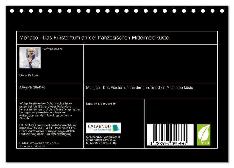 Produktbild: Monaco - Das F&uuml;rstentum an der franz&ouml;sischen Mittelmeerk&uuml;ste (Tischkalender 2026 DIN A5 quer), CALVENDO Monatskalender