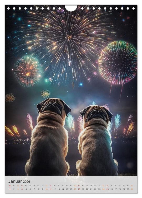 Produktbild: Mein Mops-Kalender (Wandkalender 2026 DIN A4 hoch), CALVENDO Monatskalender