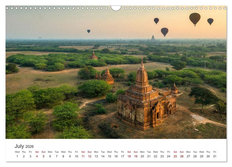 Produktbild: Bagan - Pagodas in the forest (Wall Calendar 2026 DIN A3 landscape), CALVENDO 12 Month Wall Calendar