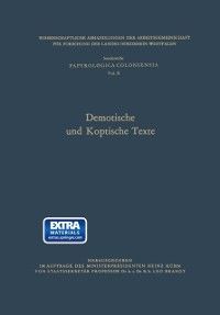 Produktbild: Demotische und Koptische Texte