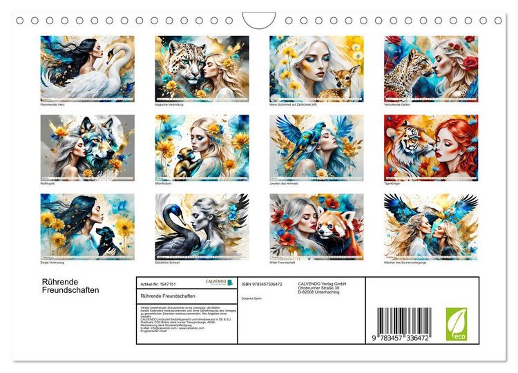 Produktbild: R&uuml;hrende Freundschaften (Wandkalender 2026 DIN A4 quer), CALVENDO Monatskalender