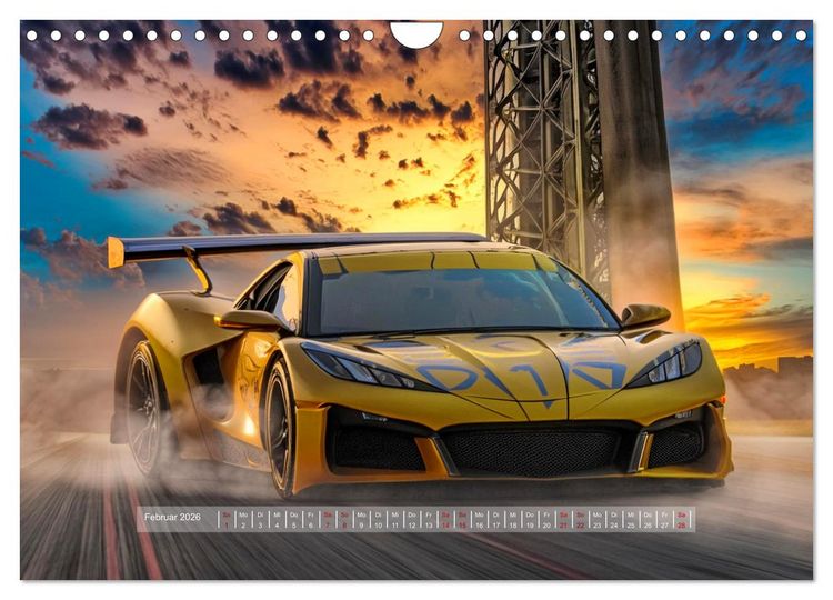 Produktbild: Fantasievolle Rennautos - Im Rausch der Geschwindigkeit (Wandkalender 2026 DIN A4 quer), CALVENDO Monatskalender