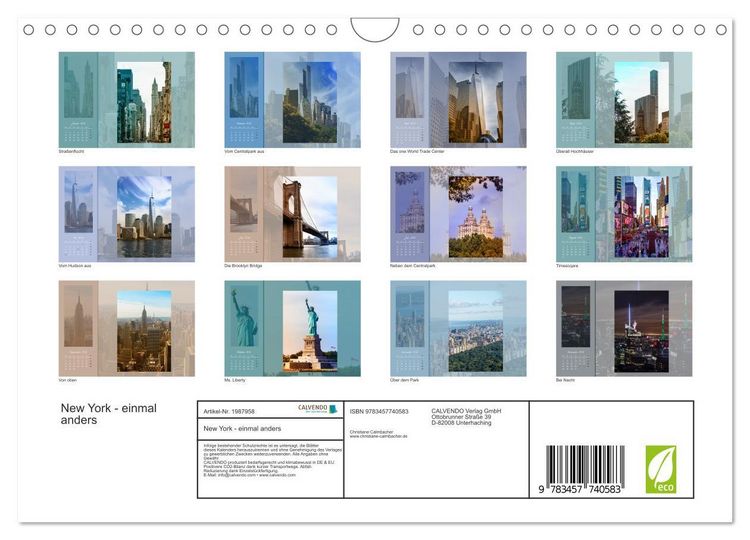 Produktbild: New York - einmal anders (Wandkalender 2026 DIN A4 quer), CALVENDO Monatskalender