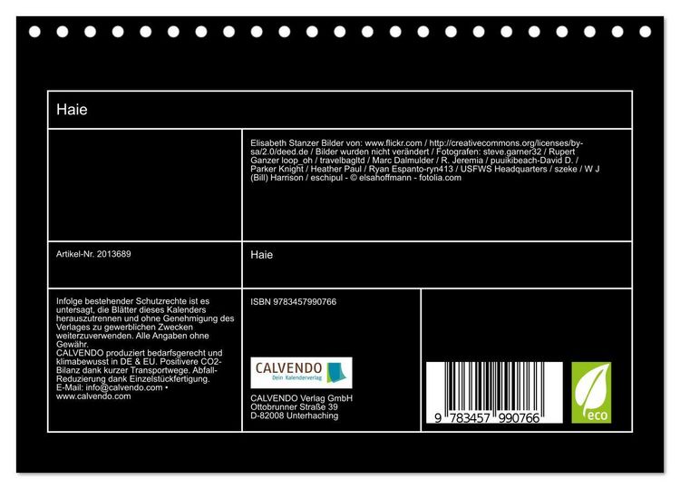 Produktbild: Haie (Tischkalender 2026 DIN A5 quer), CALVENDO Monatskalender