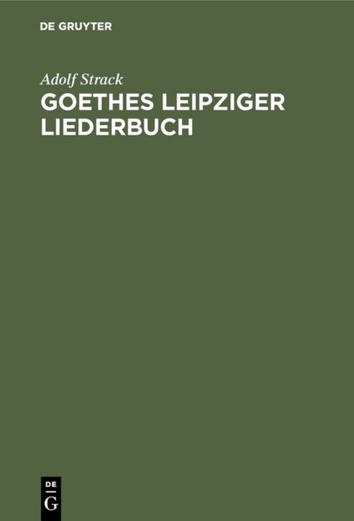 Produktbild: Goethes Leipziger Liederbuch