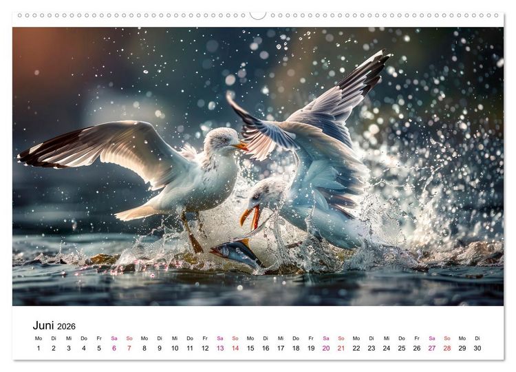 Produktbild: Maritim pur - M&ouml;wen (hochwertiger Premium Wandkalender 2026 DIN A2 quer), Kunstdruck in Hochglanz