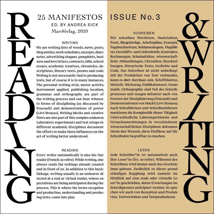 Produktbild: Reading & Writing. 25 Manifestos