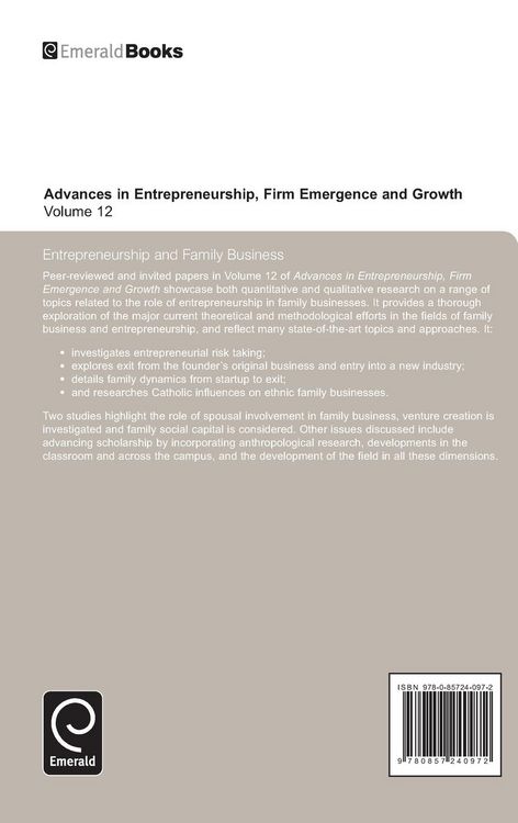 Produktbild: Entrepreneurship and Family Business