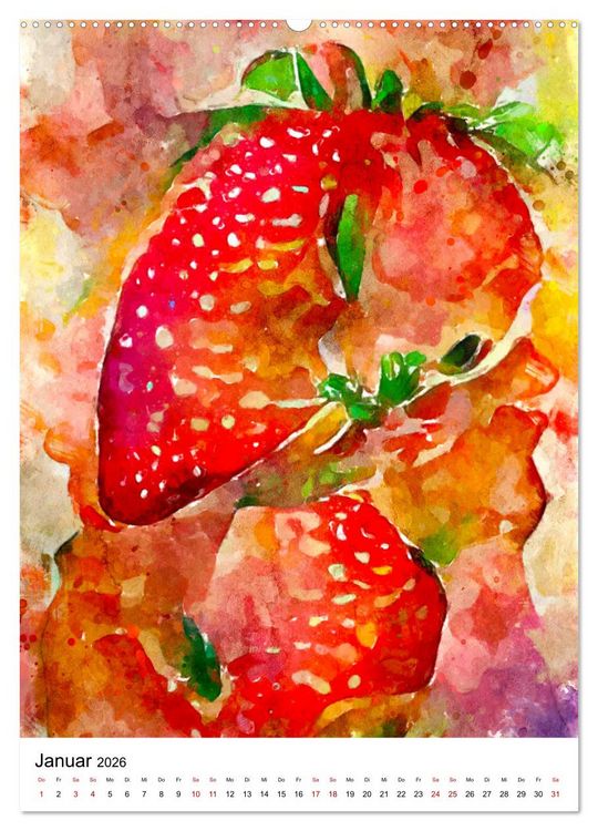 Produktbild: Bitte Vegetarisch! - Beliebtes Obst und Gem&uuml;se in Aquarell (Wandkalender 2026 DIN A2 hoch), CALVENDO Monatskalender