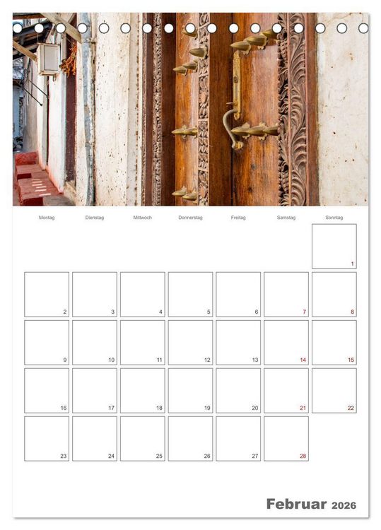 Produktbild: Sansibar - Reiseplaner (Tischkalender 2026 DIN A5 hoch), CALVENDO Monatskalender