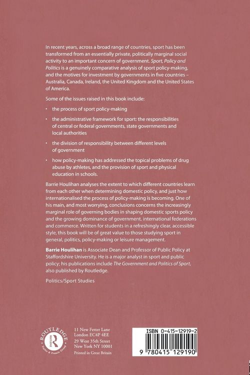 Produktbild: Sport, Policy and Politics