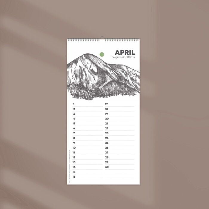Produktbild: Kleiner Geburtstagskalender "Chiemgauer Alpen", ohne Jahreszahl