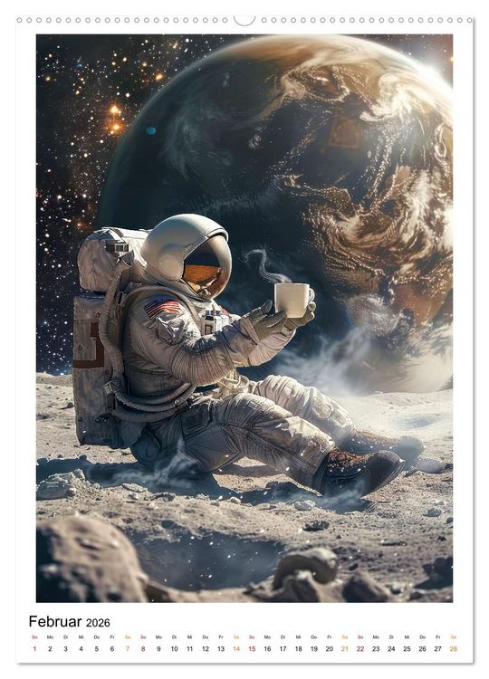 Produktbild: Astronauten - viel los im All (hochwertiger Premium Wandkalender 2026 DIN A2 hoch), Kunstdruck in Hochglanz