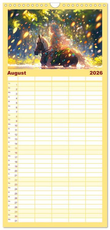 Produktbild: Familienplaner 2026 - Manga Tierliebe mit 5 Spalten (Wandkalender, 21 x 45 cm) CALVENDO