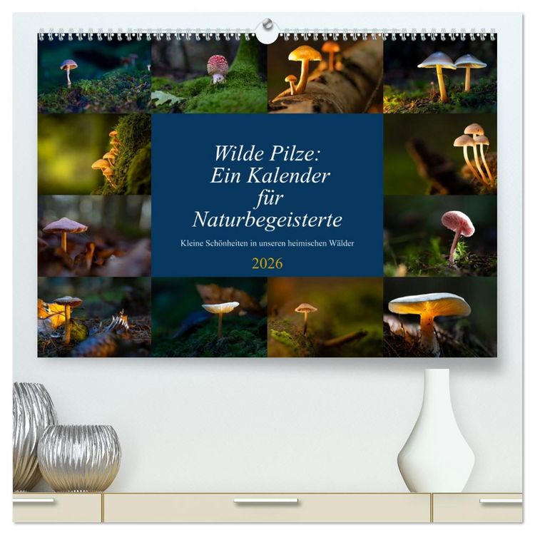 Produktbild: Wilde Pilze: Ein Kalender f&uuml;r Naturbegeisterte (hochwertiger Premium Wandkalender 2026 DIN A2 quer), Kunstdruck in Hochglanz