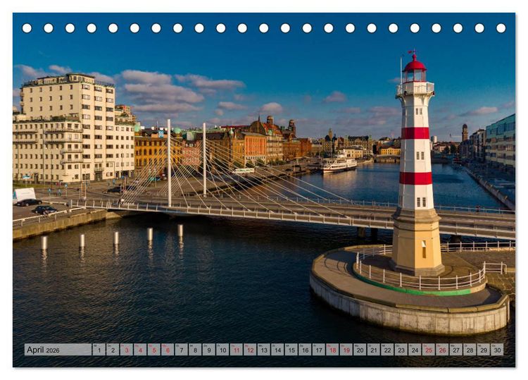 Produktbild: Malm&ouml; von oben (Tischkalender 2026 DIN A5 quer), CALVENDO Monatskalender