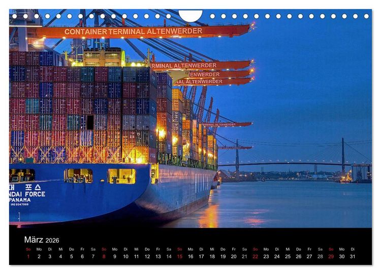 Produktbild: Hamburger Hafen (Wandkalender 2026 DIN A4 quer), CALVENDO Monatskalender
