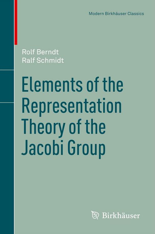 Produktbild: Elements of the Representation Theory of the Jacobi Group