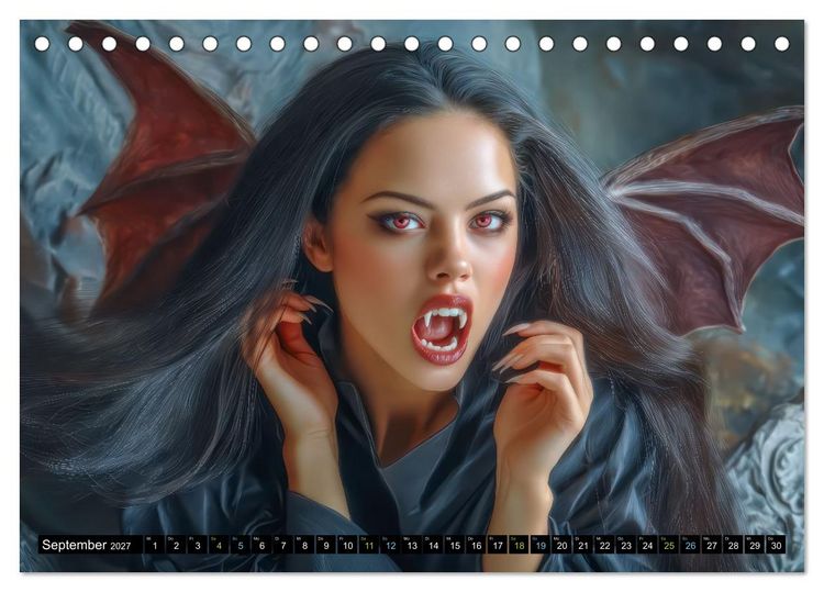 Produktbild: Vampire - Blutdurstige Nachtgestalten (Tischkalender 2027 DIN A5 quer), CALVENDO Monatskalender
