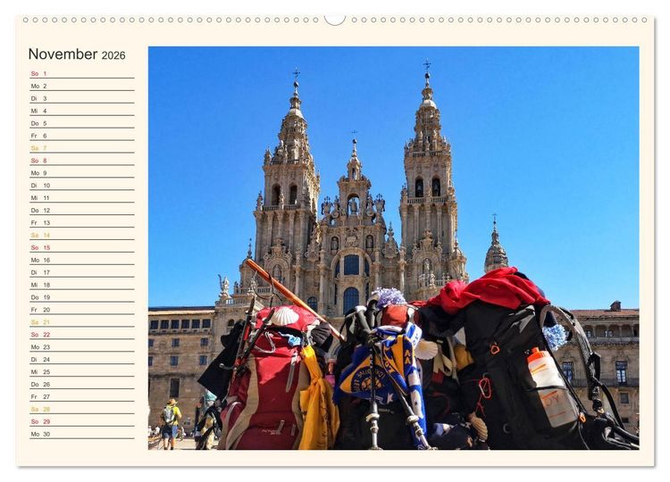 Produktbild: Buen Camino - Pilgerreise auf dem Jakobsweg - Camino Franc&eacute;s (hochwertiger Premium Wandkalender 2026 DIN A2 quer), Kunstdruck in Hochglanz