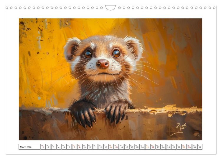 Produktbild: Kleine freche Nerze (Wandkalender 2026 DIN A3 quer), CALVENDO Monatskalender