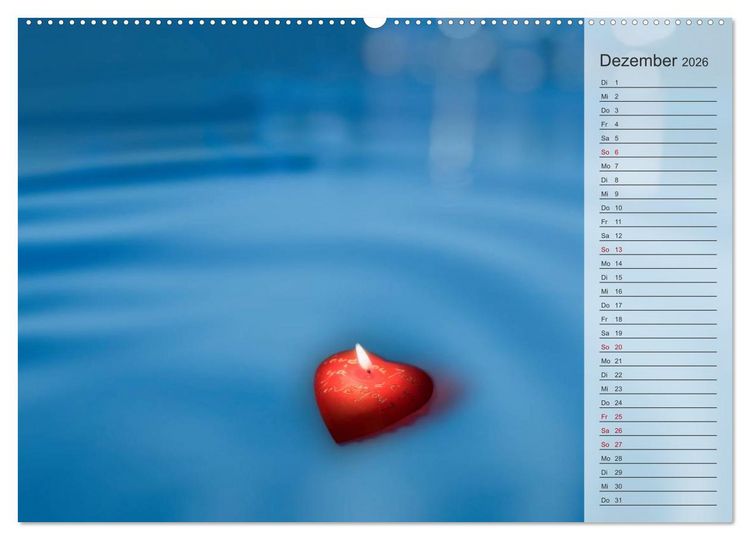 Produktbild: Tage von Herzen (hochwertiger Premium Wandkalender 2026 DIN A2 quer), Kunstdruck in Hochglanz