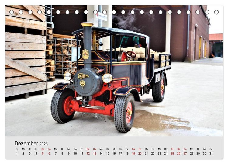 Produktbild: Oldtimer-Dampffahrzeuge. Historische Dampf- und Hei&szlig;luftfahrzeuge (Tischkalender 2026 DIN A5 quer), CALVENDO Monatskalender