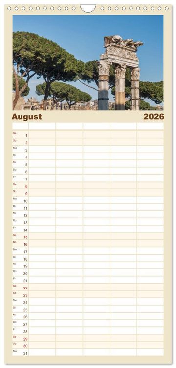 Produktbild: Familienplaner 2026 - Rom-Italien mit 5 Spalten (Wandkalender, 21 x 45 cm) CALVENDO