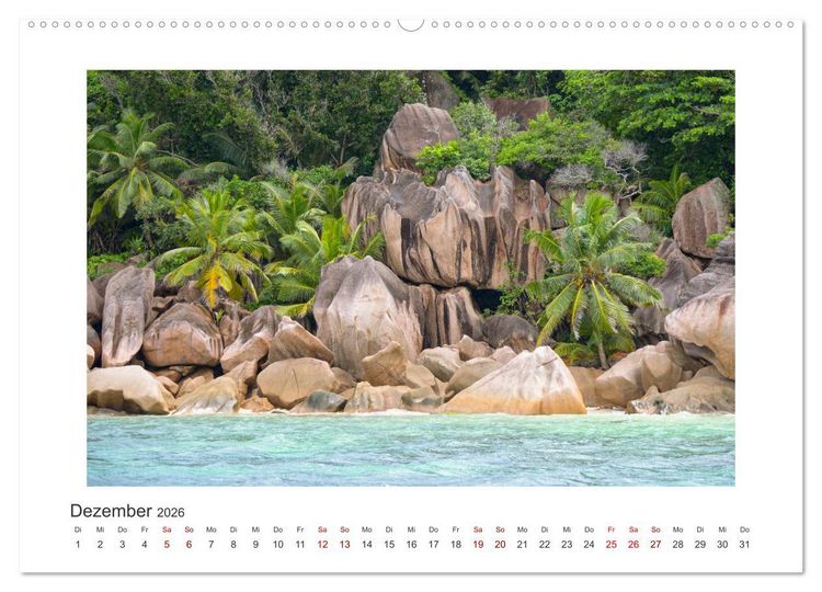 Produktbild: Seychellen - unterwegs mit Julia Hahn (hochwertiger Premium Wandkalender 2026 DIN A2 quer), Kunstdruck in Hochglanz
