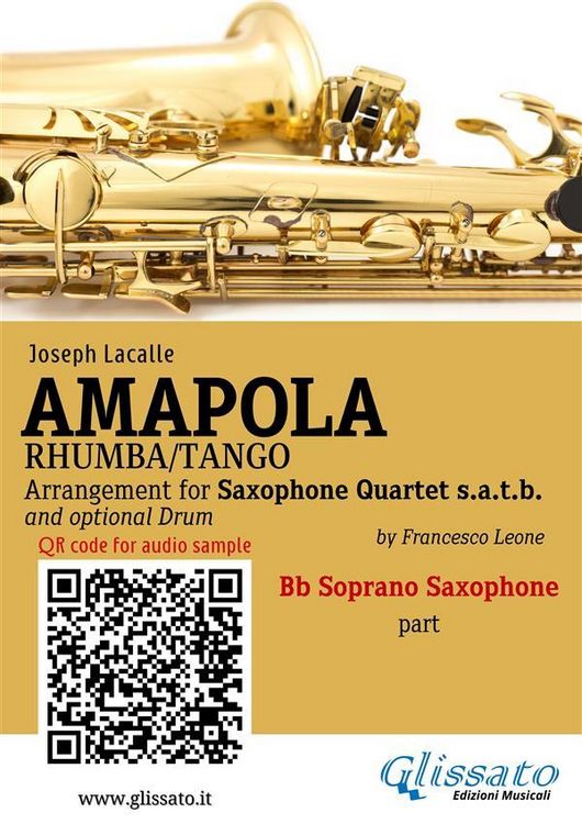 Produktbild: Bb Soprano Sax part of "Amapola" for Saxophone Quartet