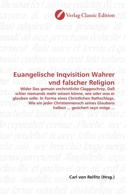 Produktbild: Euangelische Inqvisition Wahrer vnd falscher Religion