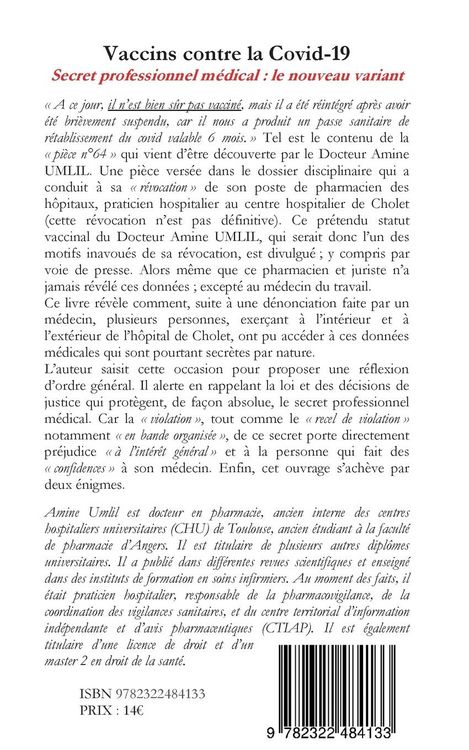 Produktbild: Vaccins contre la Covid-19. Secret professionnel m&eacute;dical : Le nouveau variant