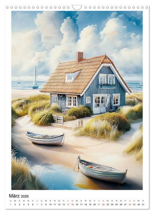 Produktbild: D&auml;nemark - Wellen, Wind, Lebensgef&uuml;hl (Wandkalender 2026 DIN A3 hoch), CALVENDO Monatskalender