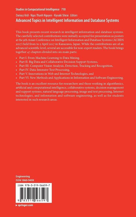 Produktbild: Advanced Topics in Intelligent Information and Database Systems