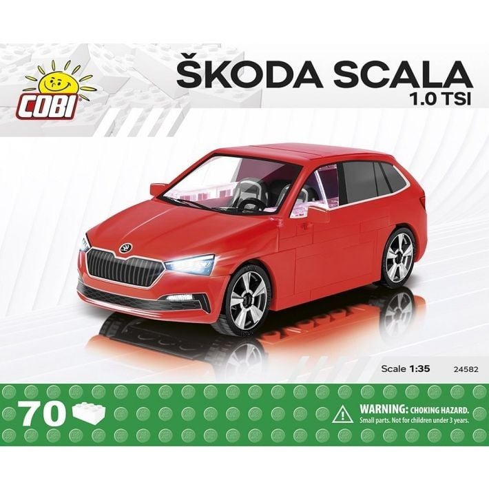 Produktbild: COBI 24582 -  koda Scala 1.0 TSI, rot, Ma&szlig;stab 1:35, 70 Klemmbausteine, Bausatz