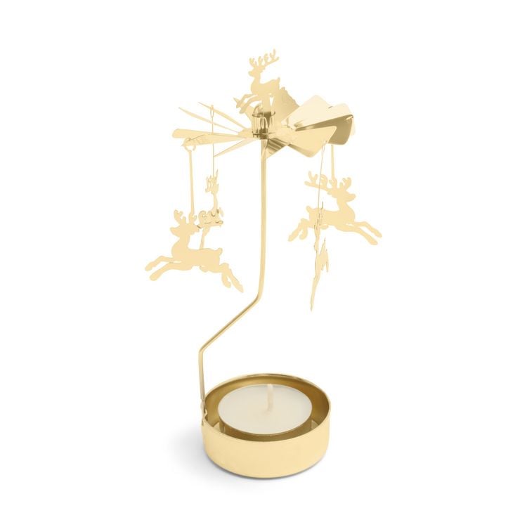 Produktbild: Teelichtkarussel Set "Rentier", gold