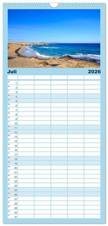Produktbild: Familienplaner 2026 - Fuerteventura mit 5 Spalten (Wandkalender, 21 x 45 cm) CALVENDO