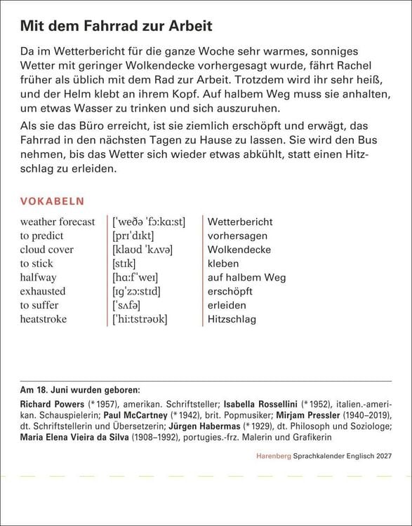 Produktbild: Englisch Sprachkalender 2027 - Englisch lernen leicht gemacht - Tagesabrei&szlig;kalender