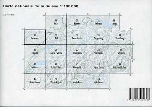 Produktbild: Swisstopo 1 : 100 000 Besancon